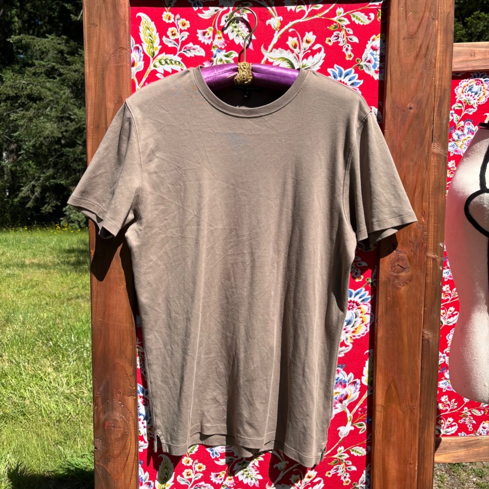Robert Barakett 100% Pima Cotton Brown Short Sleeve Cafe T Shirt Men's Size M